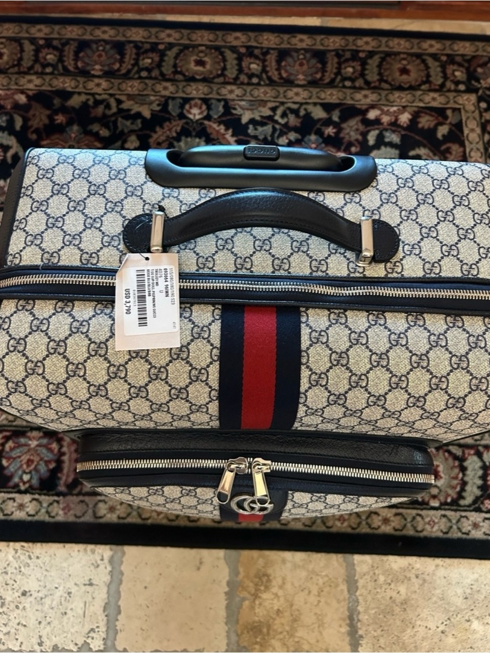 Gucci Savoy, GG Supreme suitcase, iconic blue/red web stripe made in Italy - Picture 12 of 12